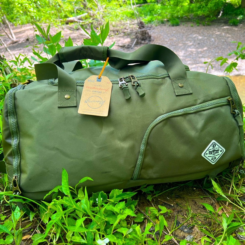 Weatherproof vintage duffel bag